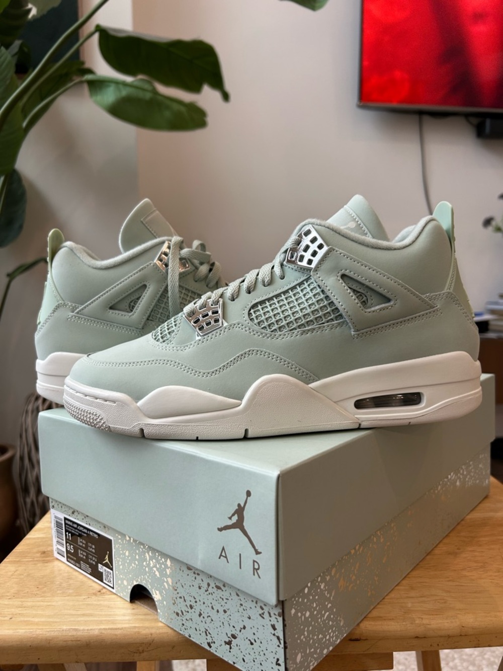 Nike Air Jordan 4 Mint Green/White Sneakers “Abundance” “Seafoam”